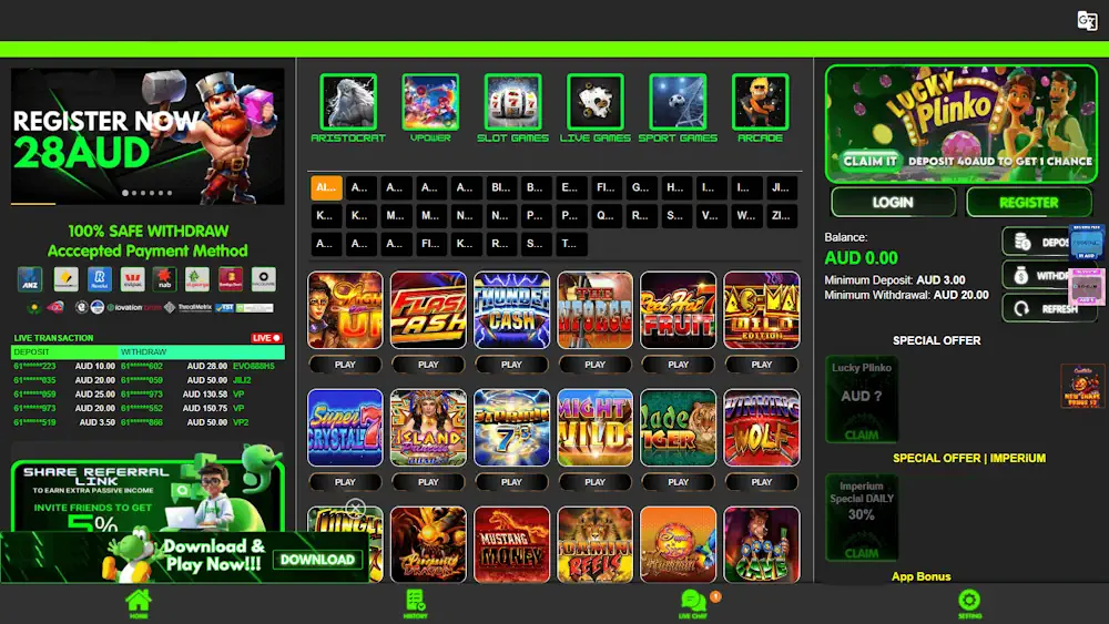Crypto-first slots casino with instant USDT withdrawals and a 900-title Nolimit City/Hacksaw lobby